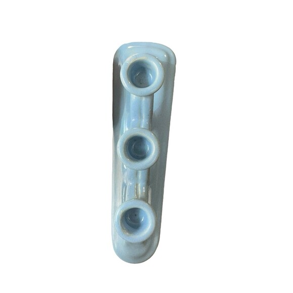 Vintage Light Blue Pacific Pottery Candle Holder Turquoise Rare Candelabra - Picture 6 of 8